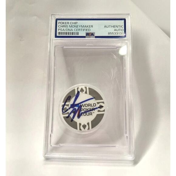CHRIS MONEYMAKER - 2003 WSOP CHAMP - SIGNED BELLAGIO WPT POKER CHIP - AUTO - Picture 1 of 5